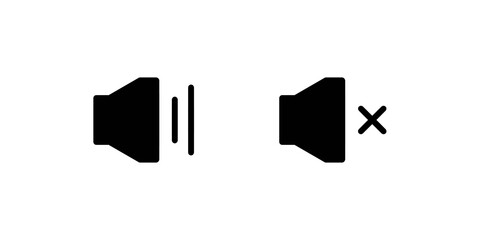 Speaker sound set icon with simple and modern design 