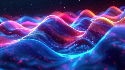 Wall Mural - Abstract Neon Wave