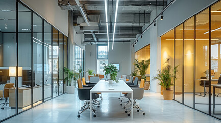 Poster - Co-working space, office space, design, modern. Generative AI.