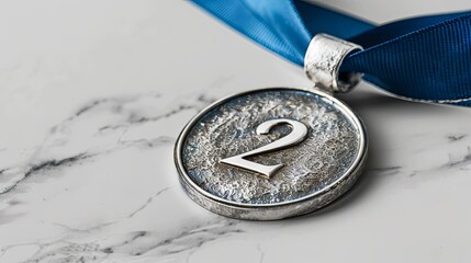 Wall Mural - Silver medal with letter 