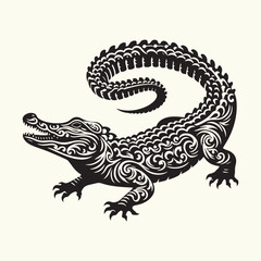 Sticker - Alligator silhouette Vector Illustration Design