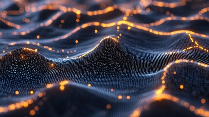 Leinwandbilder - 3D rendering of interconnected data points