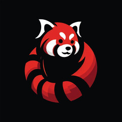 Wall Mural - red panda vector logo illustration style design	