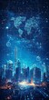 © Art_You - Futuristic cityscape with digital world map and blue technology background