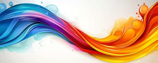 Wall Mural - colorful abstract background with vibrant swirls and waves in blue, purple, red, and yellow hues