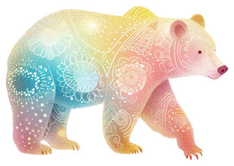 Poster - PNG Bear mammal animal white background.