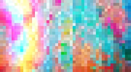 Wall Mural - A colorful pixelated background with a rainbow of colors. The image is abstract and has a vibrant, energetic feel to it