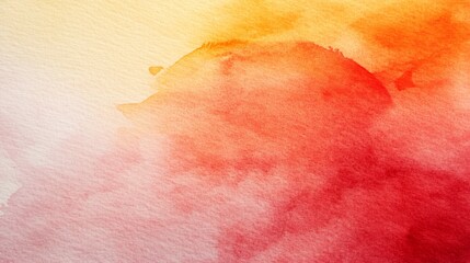 Wall Mural - Vibrant watercolor paper texture with bold red and orange hues