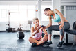 © peopleimages.com - Exercise, smartphone and women in gym, fitness and website for nutrition tips, relax and social media. People, athlete or friends in wellness center, cellphone and digital app for workout routine