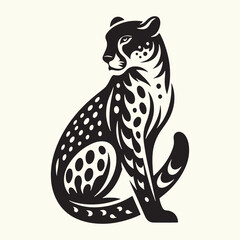 Canvas Print - Cheetah Silhouette Vector Illustration Design