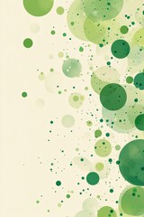 Wall Mural - modern abstract design with green circles and dots on a light background