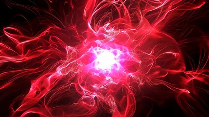 Wall Mural - Vibrant red and pink energy swirls in dynamic abstract motion