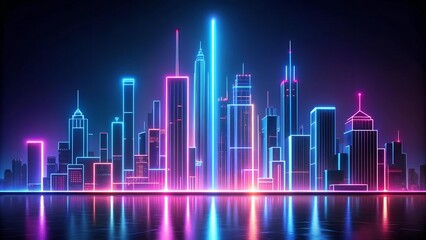 Wall Mural - a glowing canvas of urban ambition ai generated