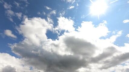 Wall Mural - wonderful nature time lapse clouds moving, pastel blue sky sea ocean water on summer sunny day. sunl