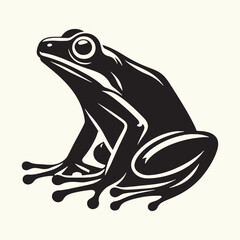 Poster - Frog line art Vector Illustration Black silhouette