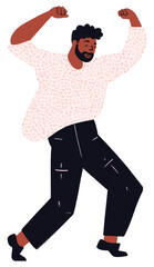 Sticker - PNG Joyful dancing man illustration