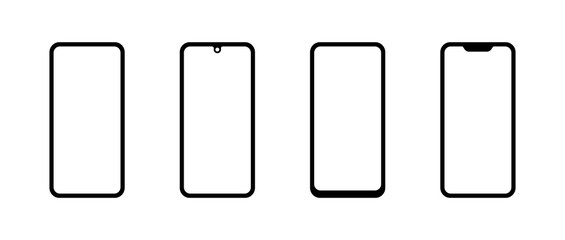 Wall Mural - Phone set icons. Linear style. Vector icons.