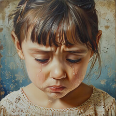  a little girl is crying 