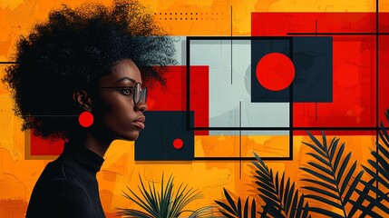 Sticker - Graphic background featuring bold, eye-catching elements and clean lines, perfect for creating a modern and impactful visual for various creative projects. high resolution Illustration, in the style