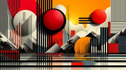 Poster - Graphic background featuring bold, eye-catching elements and clean lines, perfect for creating a modern and impactful visual for various creative projects. high resolution Illustration, in the style