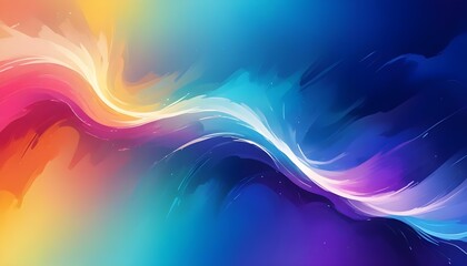 Wall Mural - Colorful abstract waves of blue, purple, and orange hues flowing across the frame