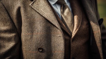 Canvas Print - Menswear autumn winter clothing and tweed accessory collection in the English countryside, man fashion style, classic gentleman look inspiration