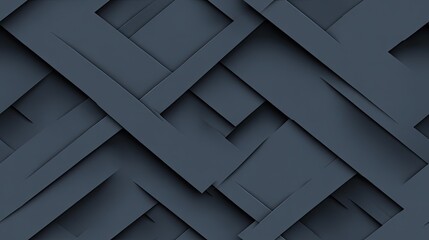 Wall Mural - A striking dark blue geometric background showcases diagonal lines with a minimalist design, highlighting contrasts between light and shadow with a matte texture SEAMLESS PATTERN