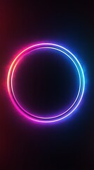 Poster - Glowing Neon Circle with Purple and Blue Hues on a Dark Background