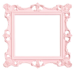 Canvas Print - PNG Pastel pink frame vintage white background architecture decoration.