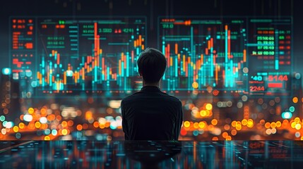 Wall Mural - Market trends and trading design featuring risk management, diversification, and analytics, ideal for creating visuals on successful investment and financial planning. high resolution Illustration,