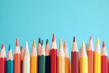 isolated colored pencils, back to school