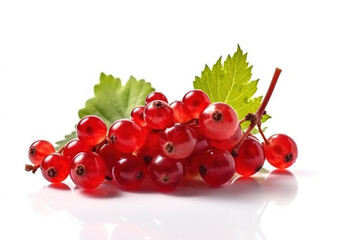 Wall Mural - Red currant berries on background. Juicy red berries, fresh and sweet.