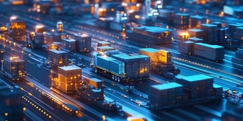 Wall Mural - an ai-powered logistics hub, representing automation in supply chains