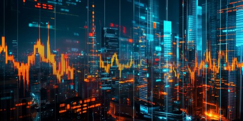 Wall Mural - ai-driven analysis of the stock market, illustrating modern financial tools