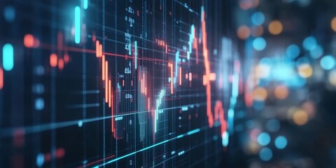 Wall Mural - ai-driven analysis of the stock market, illustrating modern financial tools