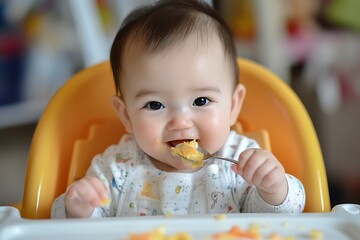 Sticker - baby child eating