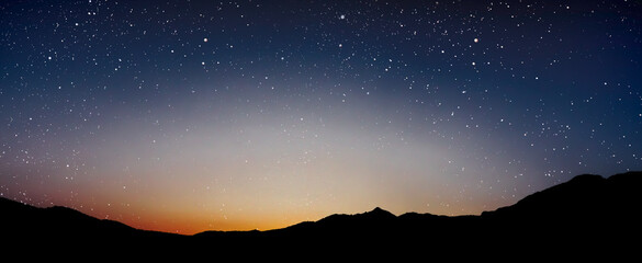 Wall Mural - a Night sky panorama with stars and moon