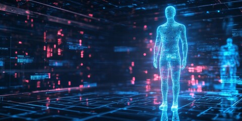 Wall Mural - a holographic financial advisor, representing ai-driven personal finance