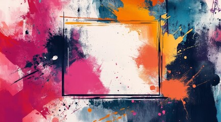 Wall Mural - this captivating abstract design features colorful splashes and a blank space for your own text or i