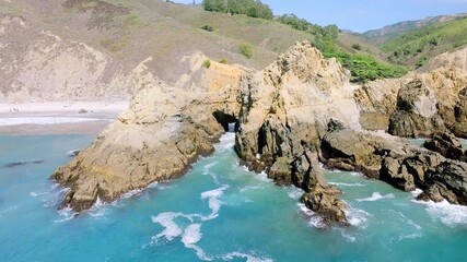 Sticker - Drone view of Pfeiffer Beach, Big Sur, California 