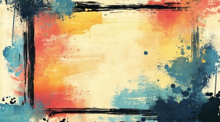 Wall Mural - this vibrant background, with colorful splashes and ample blank space, is ideal for showcasing perso