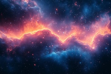 Wall Mural - colorful nebula with vibrant gas clouds and distant stars in the vastness of space during a cosmic e