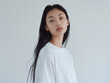 © design - 女, 女性, モデル, 可愛い, 美人, アジア人, 日本人, Tシャツ, 白いTシャツ, 白背景, Female, Female model, Cute, Beautiful, Asian, Japanese, T-shirt, White T-shirt, White background