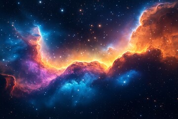 Wall Mural - colorful nebula in deep space showcasing vibrant gases and stars