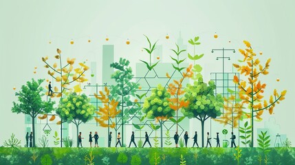 Wall Mural - Illustrate the concept of sustainable disease treatment with a visual of eco-friendly medical practices, highlighting their benefits for both health and environmental sustainability. high resolution