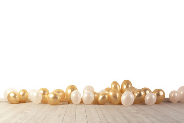 Sticker - PNG Golden white balloon border, transparent background