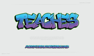 Wall Mural - Graffiti font text effect, spray and street text style