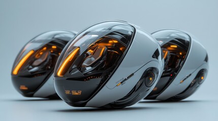 Futuristic Personal Transportation Devices: Sleek, advanced devices for personal transportation.