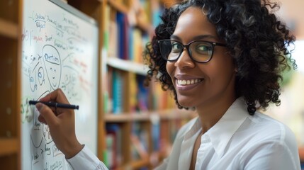 the teacher at whiteboard