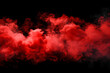 © Emvats - A dramatic burst of red smoke expands against a solid black background, creating a striking contrast. The swirling, cloud like formation captures the dynamic motion and intensity of the explosion.